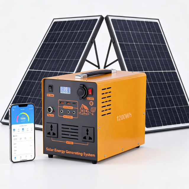 1200wh Fast Charging Solar Generator Kits BMS Protection Off-Grid Power Station for Overlanding Tailgating and Outdoor Emergency