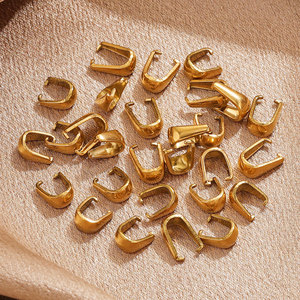 Thick Claw Bail Connector | 18K PVD Gold Plated Stainless Steel Heavy Duty Pinch <b>Clip</b> for DIY Necklace Bracelet Jewelry Making - Product Image 4