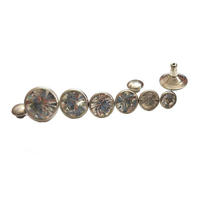 Rivets en cuivre plaqué argent avec strass violets semi-tubulaires pour vêtements et sacs, clous décoratifs durables pour l'habillement - Product Image 4