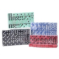 Jeu de dominos professionnel double 6 à effet marbre, écologique, dominos en résine codés par couleur, spinner doré, logo personnalisé