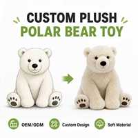 Ours polaire en peluche personnalisé OEM/ODM d'usine, animal en peluche réaliste du glacier arctique, jouet en peluche de faune arctique en coton PP