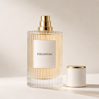 Vente en gros de flacons de parfum ronds en verre transparent de 30 ml, 50 ml, 100 ml, atomiseur vide, emballage de parfum de luxe personnalisé