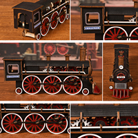 Station de réparation de Train bricolage livre Nook blocs de construction ensembles 3D Puzzle en bois écologique Kit d'éclairage mobile jouet maison pour