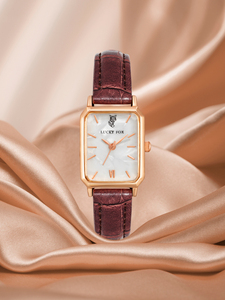 Hot Sale Luxury Women's Quartz <b>Watches</b> Rose Gold Square Alloy <b>Case</b> Clock Roman Numeral Display Wristwatches - Product Image 4
