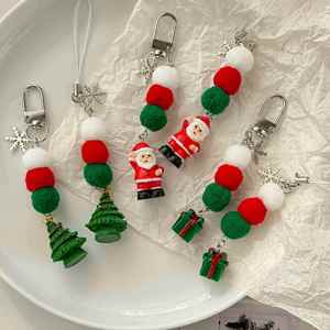 Christmas Series Mobile Pendant Cute Santa Claus Bag Decoration Snowflake Christmas Tree Keychain Hanging <b>Lanyard</b> - Product Image 5