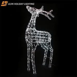 Noel süslemeleri için açık led 3D ren geyiği motif ışıkları noel ışık