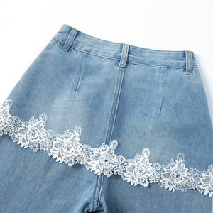 <span class=keywords><strong>Jeans</strong></span> da Ragazza Lin 2026 Nuovi con Patchwork in Pizzo, <span class=keywords><strong>Jeans</strong></span> Svasati per Ragazze Adolescenti - Product Image 4