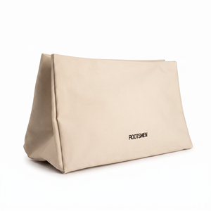 Bolsa de Cosméticos de Viaje ROOTSMEN, Color Blanco Hueso, Lujosa, Moderna, Plana, Duradera, Gran Capacidad, Diseño Personalizado, Cierre Abierto, Lona de PU - Product Image 4
