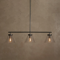 Suspension linéaire industrielle minimaliste moderne américaine, lustre conique style ferme pour salle à manger, chambre, comptoir de bar