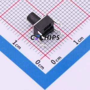 J1L0803110 Tactile Switch Through hole Component (THT)-4P,6x6mm Switch Single Pole Single Throw Round Button 2.6N 6mm - Product Image 2