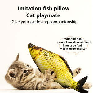 Offre Spéciale – Jouet interactif pour chat en forme de poisson, 20CM, 30CM, 40CM, avec herbe à chat et coussinets à jeter pour le jeu et <span class=keywords><strong>la</strong></span> mastication - Product Image 4