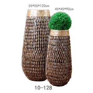 Matériel de <span class=keywords><strong>d</strong></span>écoration en résine de fibre de verre, 1 pièce, de forme ronde et personnalisée avec <span class=keywords><strong>Vase</strong></span> à perles de coquillage - Product Image 6