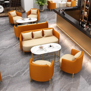 Personalizado profesional sólido café cabina de recepción sofá mesa de café silla conjunto moderno para <span class=keywords><strong>Casual</strong></span> Bar Hotel restaurante reunión comedor - Product Image 1