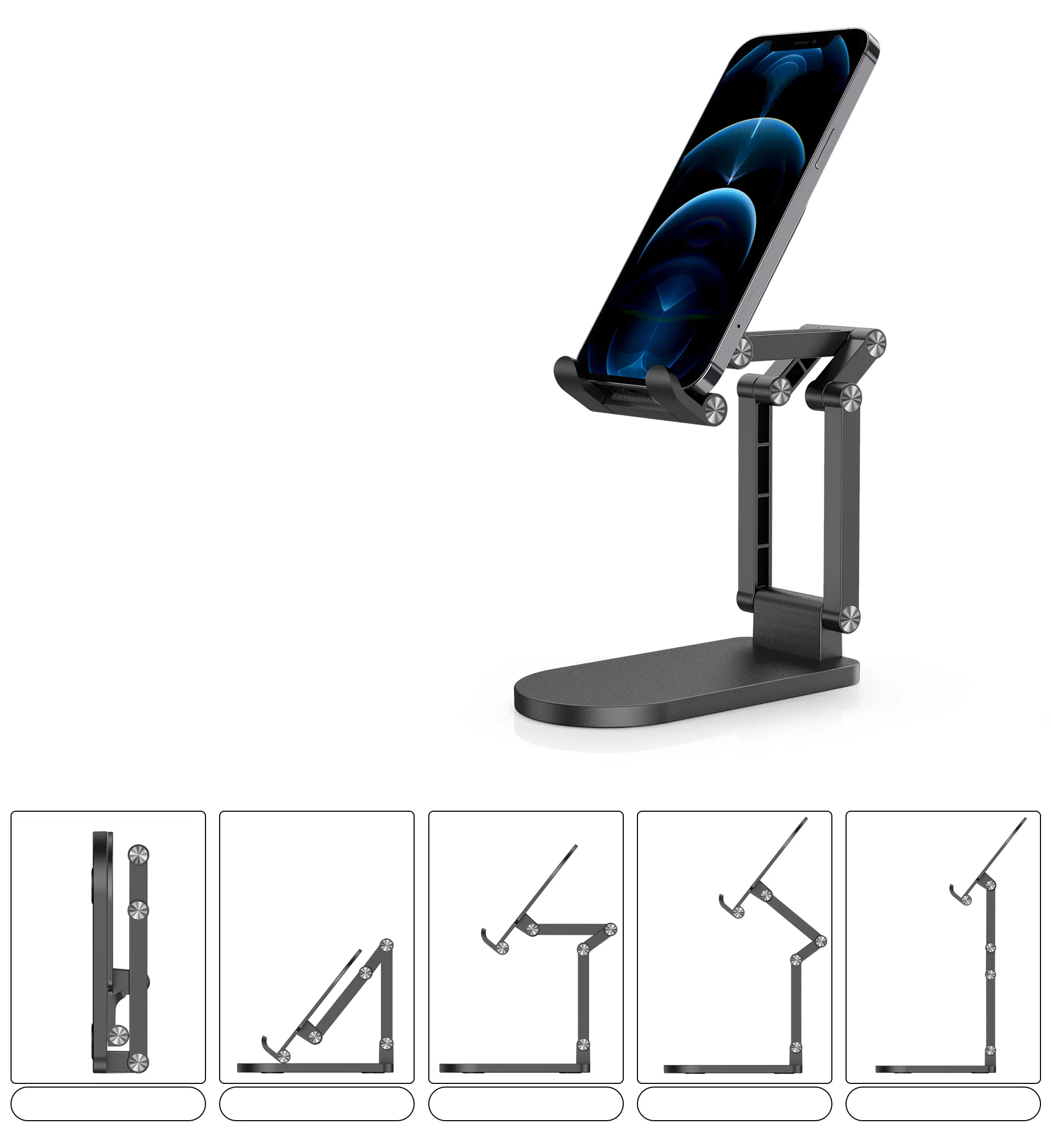 TENCHEN High quality adjustable fold flexible universal mobile phone holder tablet desktop phone stand