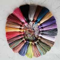 Échantillon gratuit 1000 couleurs 8cm grande glands de soie pour bijoux, 100% rayonne frange gland en soie 1.2cm diamètre