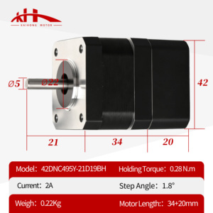 มอเตอร์สเต็ปเปอร์แบบวงปิด Kaihong 42x42x34+20 มม. 0.28 นิวตันเมตร 24 โวลต์ดีซี 2 เฟส ไฮบริด <span class=keywords><strong>Nema</strong></span> <span class=keywords><strong>17</strong></span> พร้อมเอนโค้ดเดอร์ 1000 ไลน์ - Product Image 2