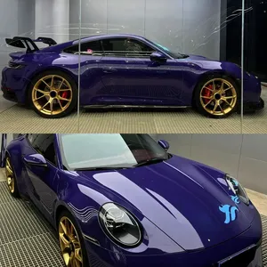 Autocollant de décalcomanie de capot moteur auto-adhésif Ultra violet PET brillant en PVC <span class=keywords><strong>platine</strong></span> Auto Body Vinyl Car Change Color Film - Product Image 5