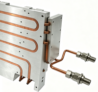 Plaque froide liquide en aluminium OEM avec tube serpentin en cuivre intégré pour refroidissement par eau, dissipateur thermique pour laser industriel et chargeur EV