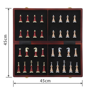 Juego de Ajedrez de Lujo Extra Grande, Plegable, de Metal, con Piezas Triples Pesadas de 3.15 Pulgadas, en Caja de Madera de Alta Calidad para Interiores - Product Image 5