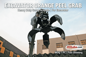 Pince hydraulique rotative à 360° à 5 griffes pour ferraille, type Orange Peel / Grab / Grapple / Lotus / Polyp, pour excavatrice 20 tonnes - Product Image 1