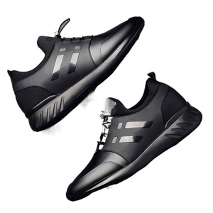 Chaussures décontractées en cuir respirantes pour hommes, nouvelle tendance 2025, avec semelle intérieure en maille rehaussante - Product Image 5