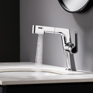 Robinet de lavabo extractible intelligent amélioré, mitigeur chaud/froid avec débit d'eau remontant réglable - Product Image 4