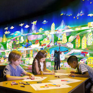 Parque Temático de Dinosaurios, <span class=keywords><strong>Pared</strong></span> Interactiva para Dibujar, <span class=keywords><strong>Pintura</strong></span> Infantil, Proyección de Acuario, Peces para Niños - Product Image 3