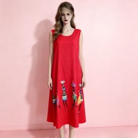 Robe longue ample décontractée pour femme, imprimé ethnique africain, sans manches, idéale pour l'été et les vacances à la plage - SJ015 (3,65 $)