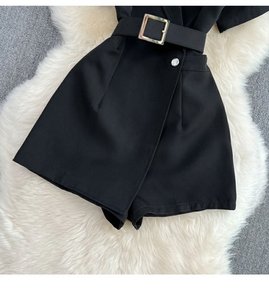 Combinaison noire pour femme - Combinaison courte formelle à manches courtes - Vêtements pour femme - Mode - Product Image 6