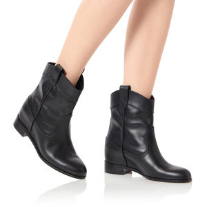 Chaussures d'hiver en cuir PU pour femmes, bottines <span class=keywords><strong>plates</strong></span> et courtes, couleur noire, collection - Product Image 3