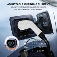 Câble de charge pour véhicule électrique de type 2 bleu, fabriqué en usine, 16A 32A, longueur 5m, câble de chargeur de voiture électrique AC, TPU cuivre, étanche IP55
