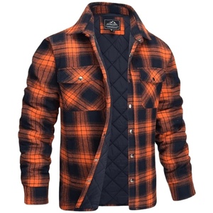 <span class=keywords><strong>Veste</strong></span> <span class=keywords><strong>en</strong></span> flanelle doublée de sherpa avec logo personnalisé |   Chemise-<span class=keywords><strong>veste</strong></span> à carreaux boutonnée pour homme |   Manteau de travail décontracté épais et chaud pour l'hiver - Product Image 3