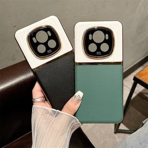 Protection de lentille en cuir végétalien placage classique coque arrière pour Huawei <span class=keywords><strong>Mate</strong></span> 70 60 Pro + RS / 50 40 <span class=keywords><strong>30</strong></span> Pro housse en microfibre intégrée - Product Image 2