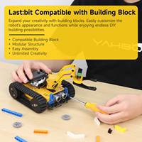 Yahboom BBC Microbit V2 Lastbit, Coche Robótico con Brazo Robótico de 3 Grados de Libertad, Compatible con MakeCode, Programación Gráfica y MicroPython
