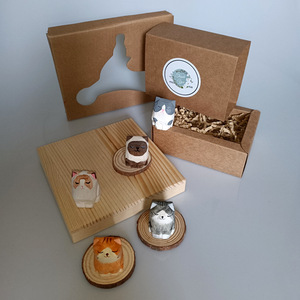 Tượng mèo con bằng gỗ chạm khắc thủ công, dễ thương, đồ trang trí nghệ thuật động vật - Product Image 4