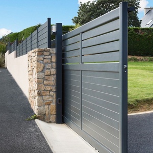 Cancello Scorrevole Moderno in Alluminio da 6 Piedi per Ingresso Carrabile, Kit di Montaggio, Accessori, Traliccio Esterno, Recinzione Orizzontale a Doghe per la Privacy - Product Image 3