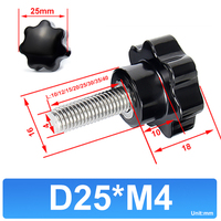 Vis de machine noires, vis à tête plate en plastique Torx avec tête en acier inoxydable SS304, 25*M4*L10