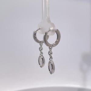 ต่างหูจี้ทองชุบประดับเพชรซิคอนทรงมาร์ควิส ดีไซน์เรขาคณิตทันสมัยสำหรับผู้หญิง จาก Tianyu Gems - Product Image 5