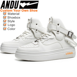 Zapatillas de deporte con logotipo de diseñador personalizado, fabricantes de zapatillas de Skate de moda de alta calidad, zapatos de suela gruesa, zapatos de cuero de gamuza, zapatillas de deporte con aumento alto - Product Image 1