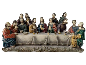 Escultura de resina personalizable de la última cena con 13 Figuras, que representan a Jesús y los apóstoles, diseñada para la decoración del altar de la Iglesia - Product Image 3