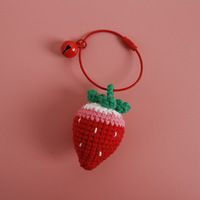 Geweven Gehaakte Aardbei Sleutelhanger Sleutelhanger Schattige Handgemaakte Zoete Gehaakte Pop Speelgoed Fruit Gebreide Aardbei Sleutelhanger Amigurumi