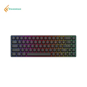 Многоцветная Беспроводная Проводная мини-клавиатура с 68 клавишами