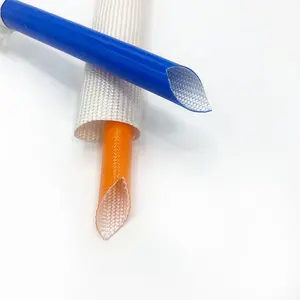 Vente chaude 6mm manchon de câble enduit de silicone fibre de verre tressé gaine de protection de fil électrique