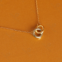Gemnel – collier classique en argent sterling 925, or 18 carats, double cercle, dernière tendance
