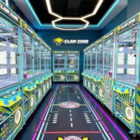Machine de jeu à grue à pince personnalisable avec zone de prélèvement, distributeur de jouets LED, machine à pinces pour aire de jeux intérieure, pour plan d'affaires