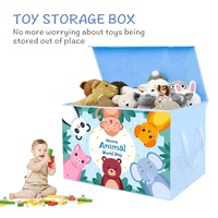 Organisateur de vêtements pour enfants, bac en toile réutilisable, boîte de rangement pliable multifonctionnelle pour jouets avec couvercle