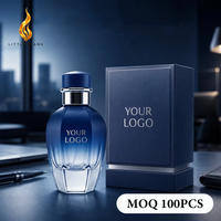 Fabricant de parfums en marque privée LF Factory, flacon bleu ombré, parfum personnalisé, jasmin intense, oud, ambre, brume parfumée premium
