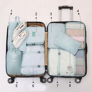 Ensemble de 8 cubes de rangement pour vêtements, sacs de rangement pour bagages, organisateurs de bagages pour les voyages, ensemble de 8 pièces pour le rangement des bagages - Product Image 2
