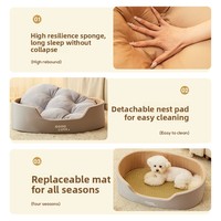 Canapé-lit pour animaux de compagnie, personnalisable avec logo OEM, étiquette privée, commande en gros, MOQ, bicolore, imperméable, lavable, coussin amovible, pour chien et chat