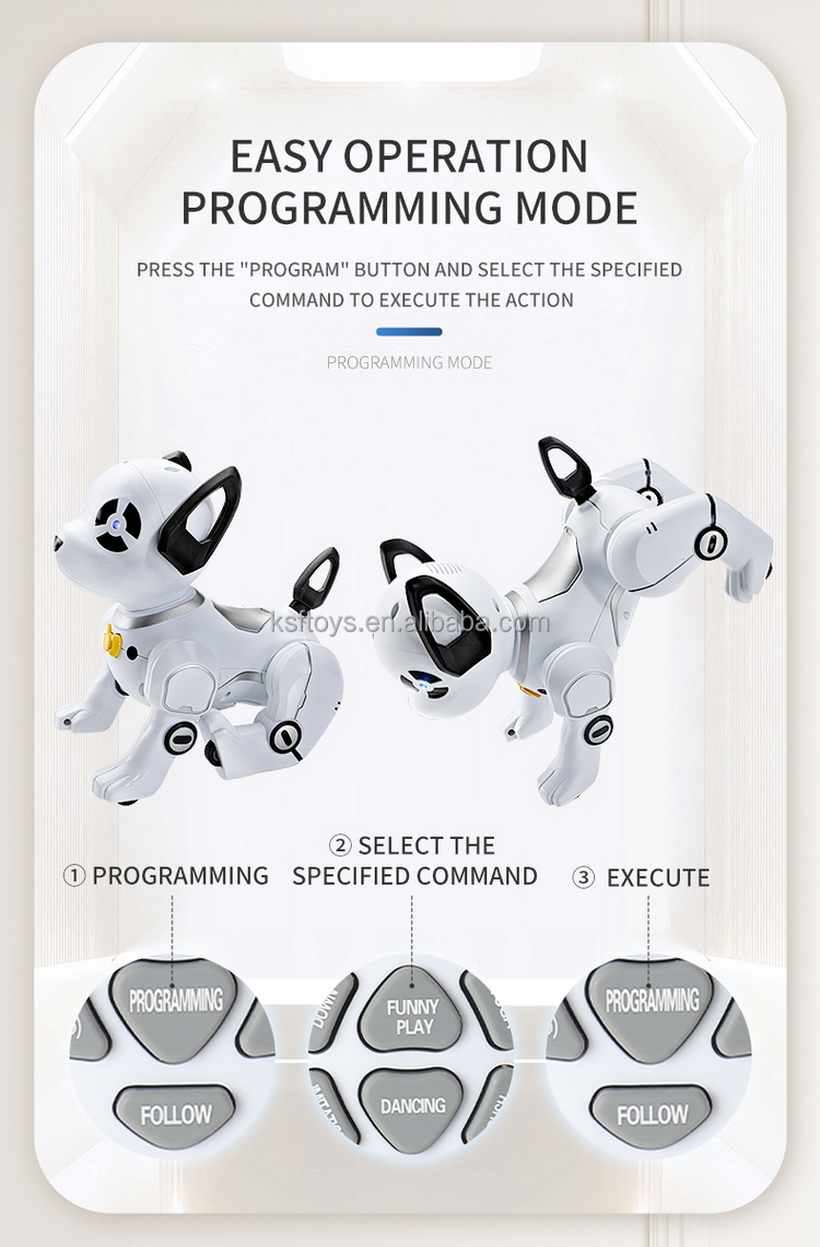 Robot chien AI - Jouet pour chien robot télécommandé 2,4 GHz, télécommande rechargeable USB 2,4 GHz | Robt chiot intelligent | pour les âgés de 6 ans et plus Apprentissage Éducation Divertisse Robot chien AI - Jouet pour chien robot télécommandé 2,4 GHz, télécommande rechargeable USB 2,4 GHz | Robt chiot intelligent | pour les âgés de 6 ans et plus Apprentissage Éducation Divertisse